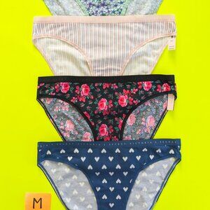 Victoria's Secret Size M Cotton Bikini Panty Bundle - 4 pairs
